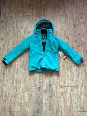 Pulse Kids Hooded Puffer Jacket in Teal